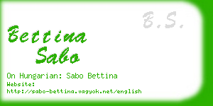 bettina sabo business card